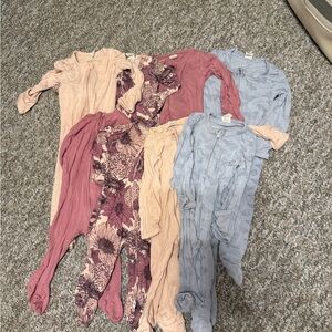 Kate Quinn Bamboo Footies - four 3-6 month and four 6-9 month